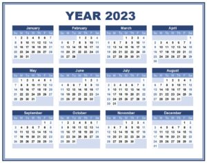 2023 Calendar Template 